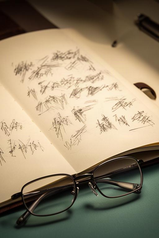 Notizbuch mit rechtlichen Stichpunkten neben einer Lesebrille