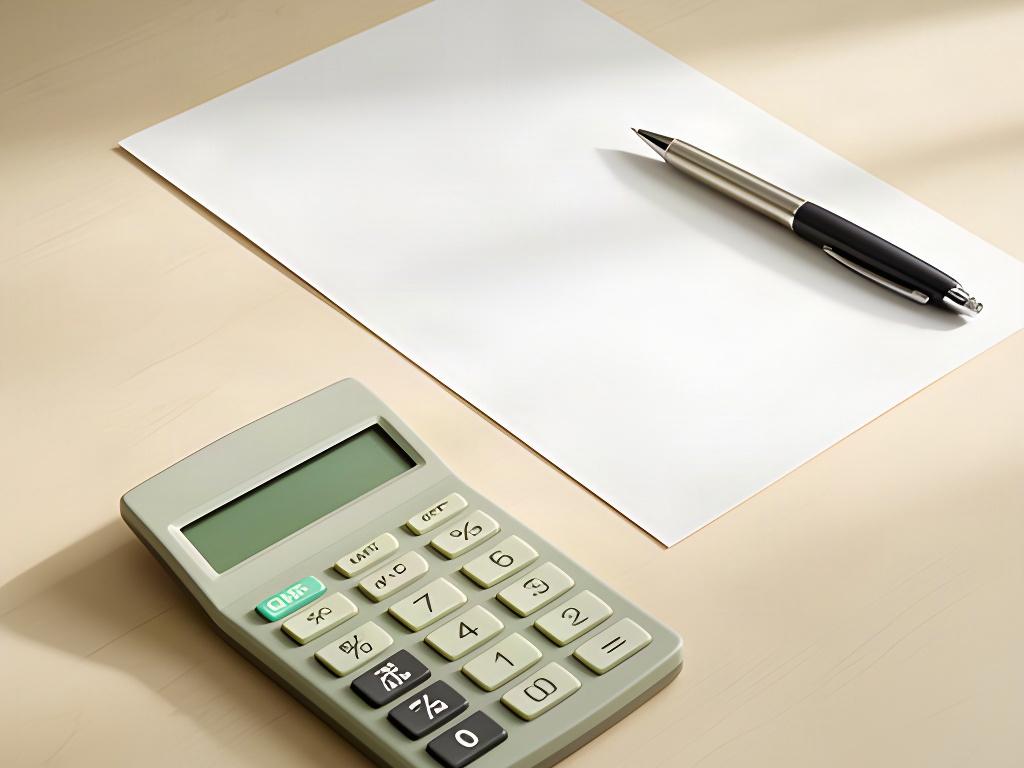 Taschenrechner neben einem Blatt mit handschriftlichem Anlagebetrag