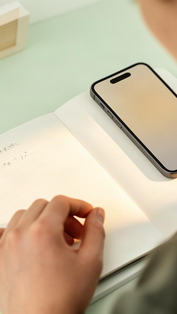 Person schreibt eine Kontaktanfrage am Schreibtisch neben einem Mobiltelefon