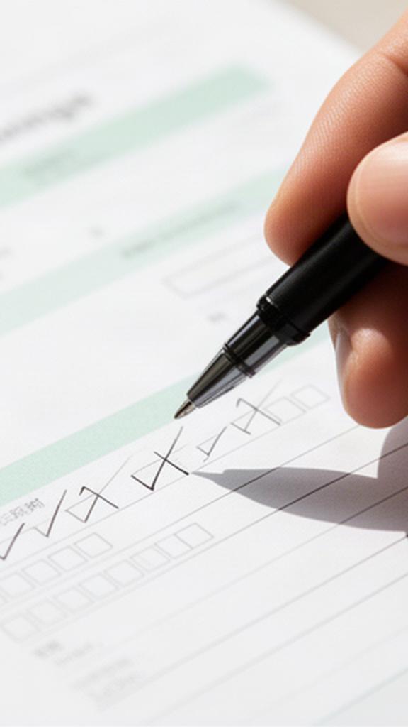 Nahaufnahme eines sorgfältig ausgefüllten Festgeldformulars mit schwarzem Kugelschreiber