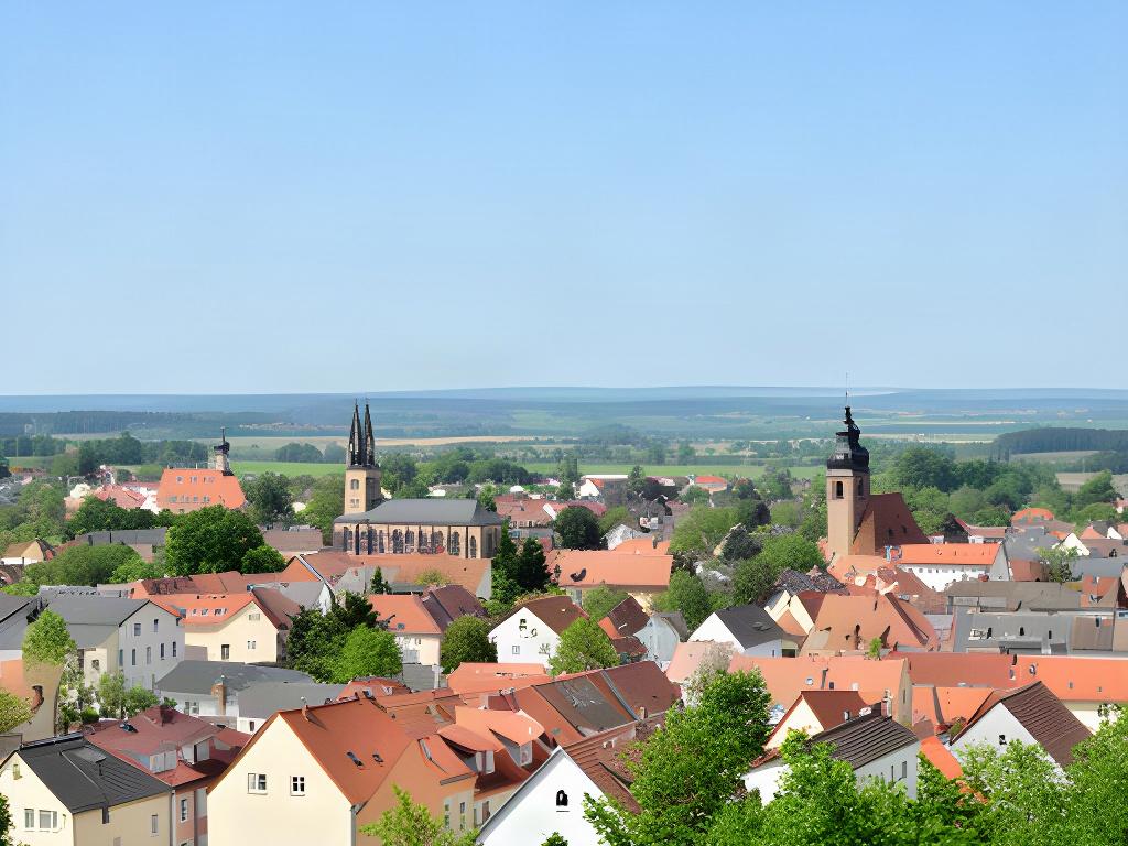 Stadtansicht von Sömmerda in Thüringen bei klarem Tageslicht