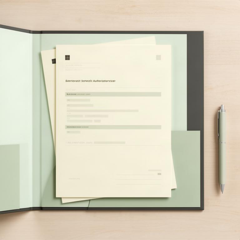Gewerbenachweis und Vertretungsvollmacht liegen geordnet in einer Dokumentenmappe