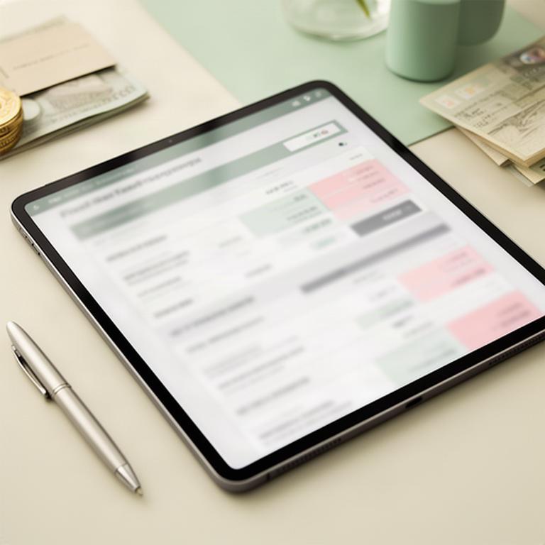 Geordnete Konditionsübersicht mit Laufzeiten und Zinssätzen auf einem Tablet