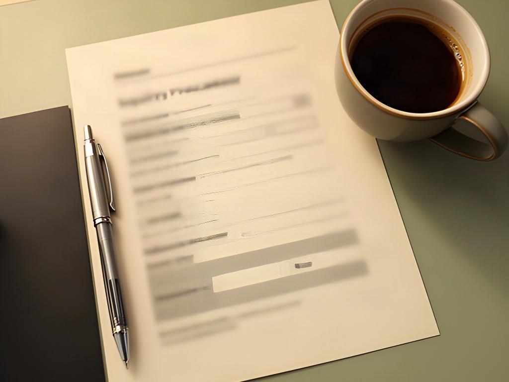 Ausgefülltes Anfrageformular neben einem Kugelschreiber und einer Kaffeetasse