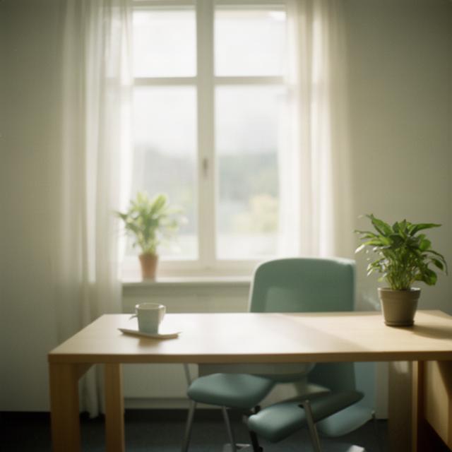Heller Büroraum in Thüringen mit Schreibtisch und Fensterlicht