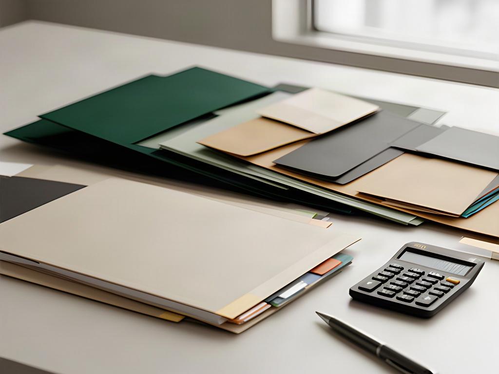 Geschäftliche Finanzplanung mit Ordnern und Notizen in einem Büro