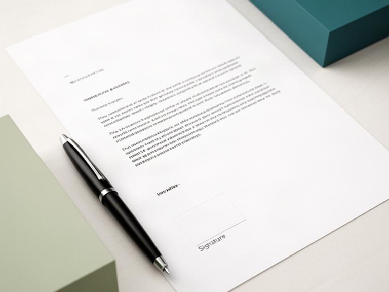 Stift neben einem Formular mit markiertem Unterschriftsfeld