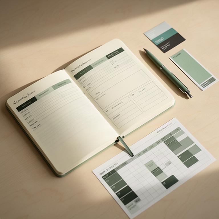 Notizbuch mit monatlicher Finanzplanung und festem Auszahlungstermin